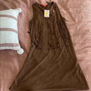 boHo fuax suade fringed dress